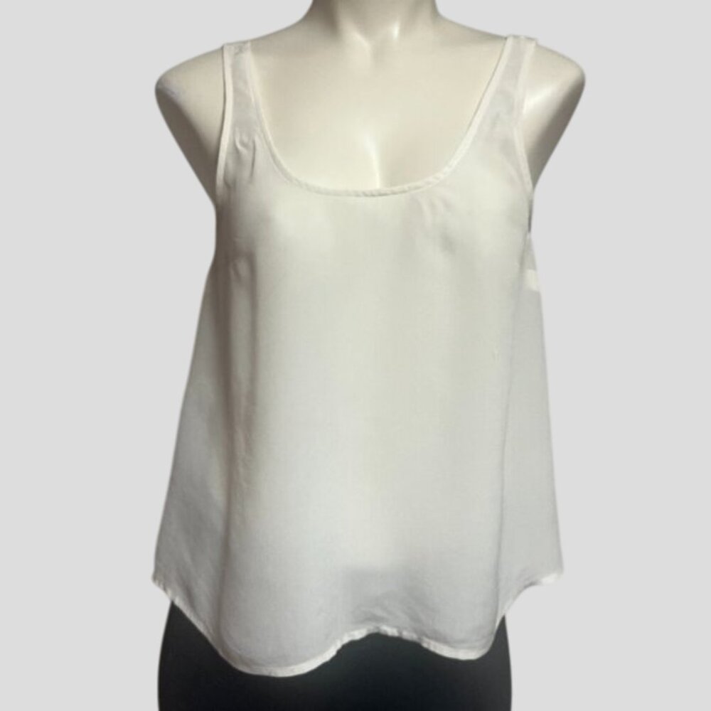 Aritzia Wilfred 100% Silk Ivory Sleeveless Tank Top - Picture 1 of 9